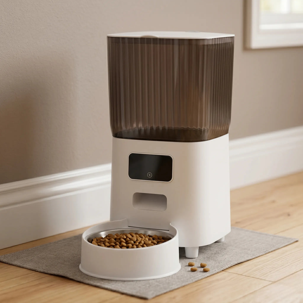 Un accessoire chat premium  qui s'intègre à votre intérieur. Alliez l'hygiène irréprochable de l'acier inoxydable au design chaleureux du bois pour le confort chat au quotidien