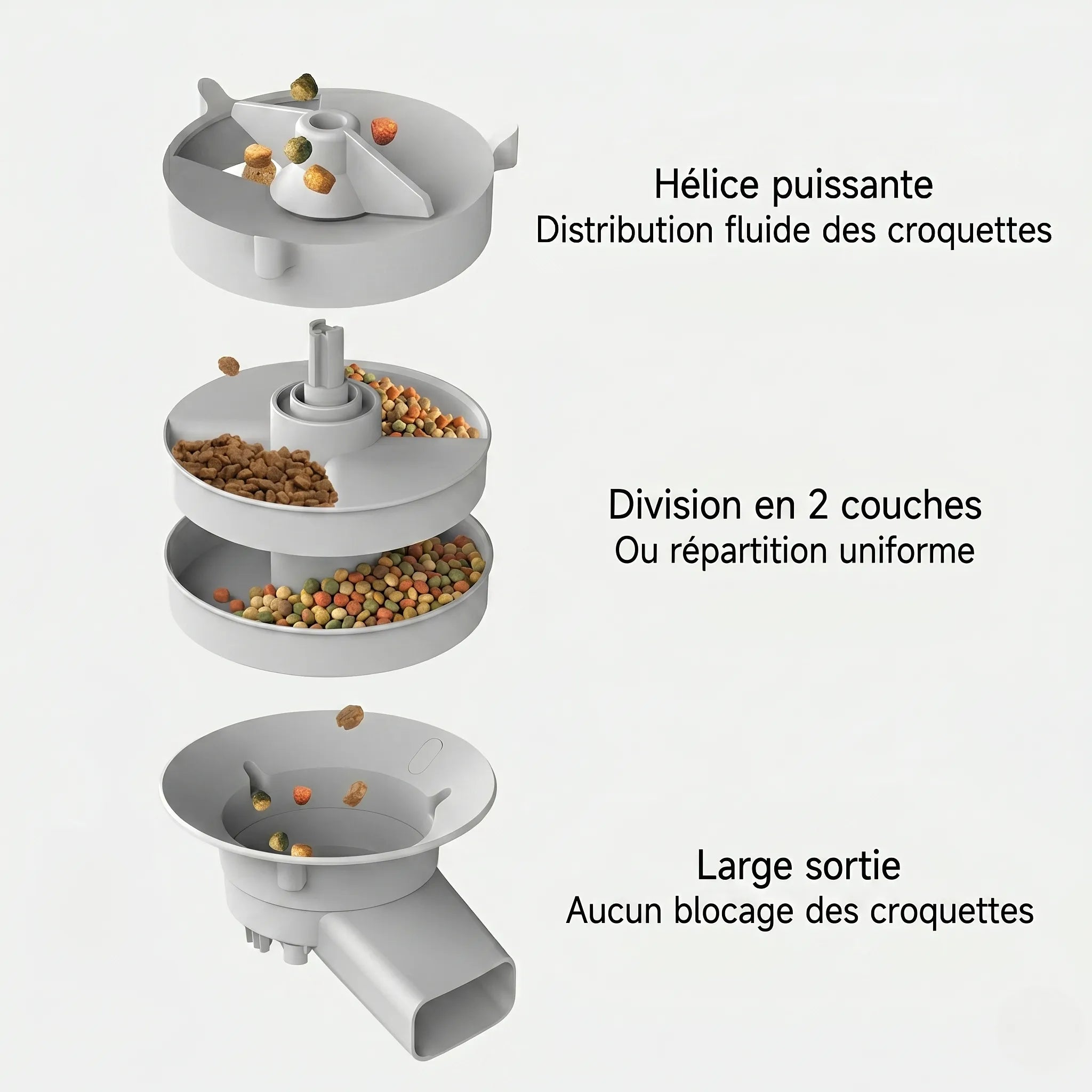 Composants robustes du distributeur repas chat automatique Maison Féline